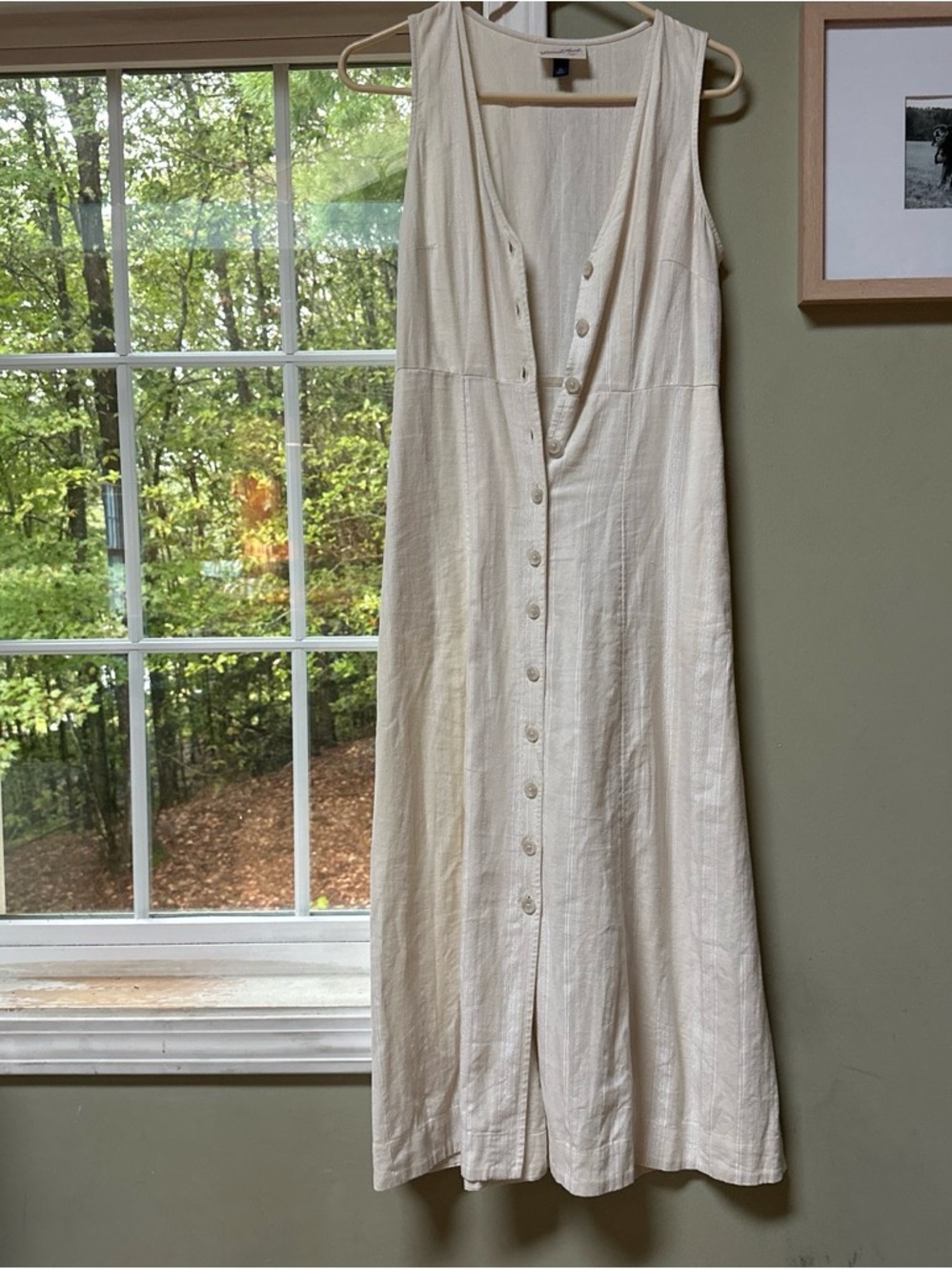 Universal Thread Cream Button-Front Midi Dress